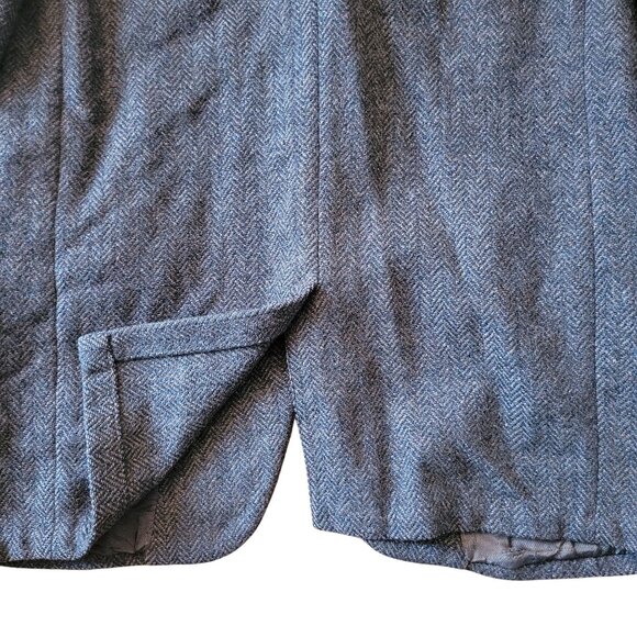 Harris Tweed Handwoven Wool Blazer Jacket Sears Herringbone Gray Sports Coat - Picture 6 of 12